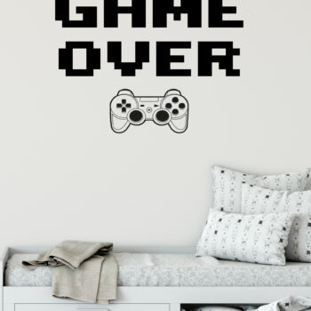 מדבקות קיר לחדר גיימינג GAME OVER