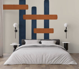 מדבקות קיר פסים גדולים אמנות עכשווית לחדר שינה